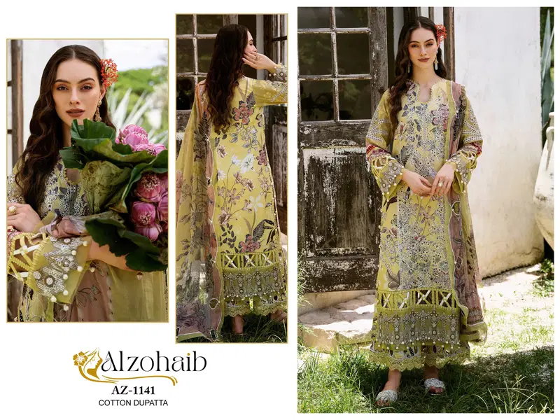 Alzohaib Az 1135 To 1141 Cotton Printed Pakistani Suits Suppliers In India